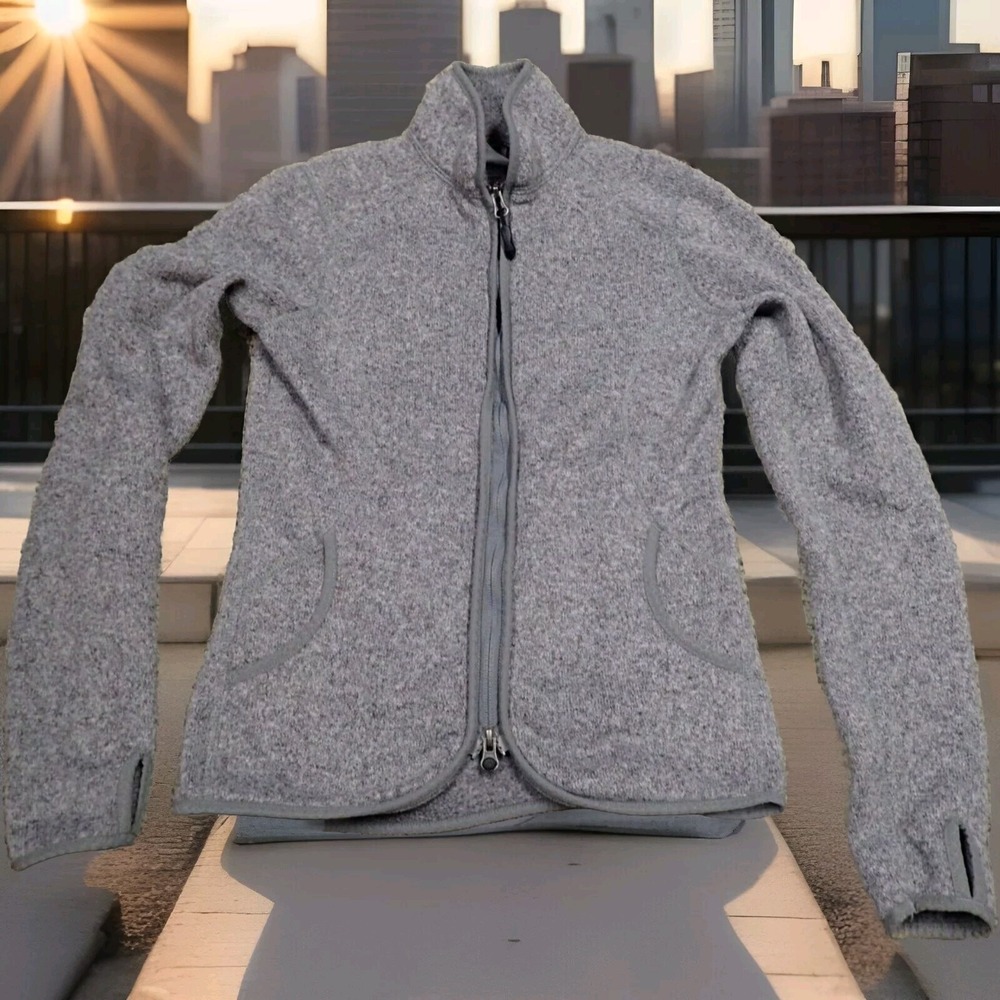 The North Face Fleece Jacket Womens XS Grey Excellent‎ Full Zip Crescent Sunset